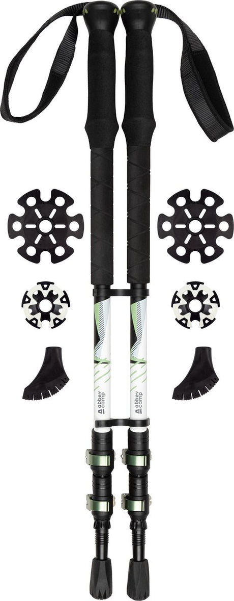 Abbey camp wandelstokken telescopisch verstelbaar - takezi - set - zwart mint