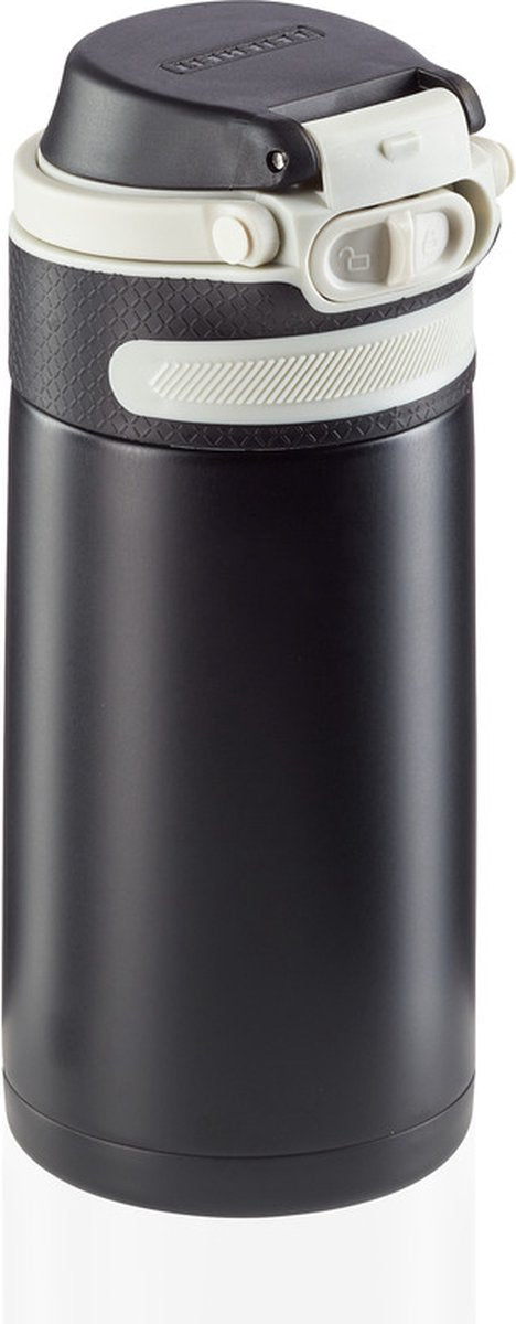 Leifheit termokande flip kop - 350 ml - rustfrit stål - sort