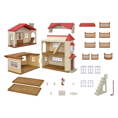 Sylvanian familier 5708 - stort dukkehus med hemmeligt legerum - dukkehus - kan kombineres med starterhus (5567) til et mega dukkehus