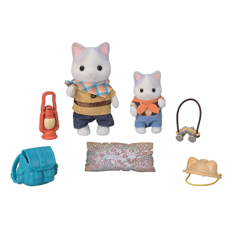 Sylvanian families 5763 duo eventyrere - latte kat bror og baby - fløjlsbløde legefigurer