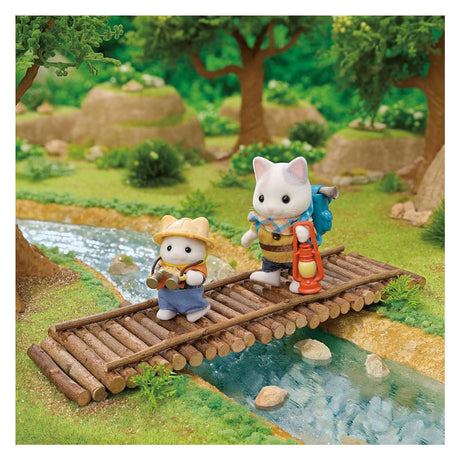 Sylvanian families 5763 duo eventyrere - latte kat bror og baby - fløjlsbløde legefigurer