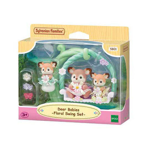 Sylvanian families 5801 baby hjorte - blomstergynge - 3 fløjlsbløde legefigurer
