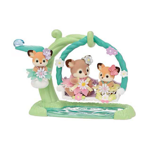 Sylvanian families 5801 baby hjorte - blomstergynge - 3 fløjlsbløde legefigurer