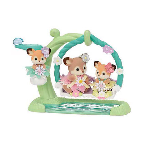Sylvanian families 5801 baby hjorte - blomstergynge - 3 fløjlsbløde legefigurer