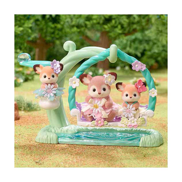Sylvanian families 5801 baby hjorte - blomstergynge - 3 fløjlsbløde legefigurer