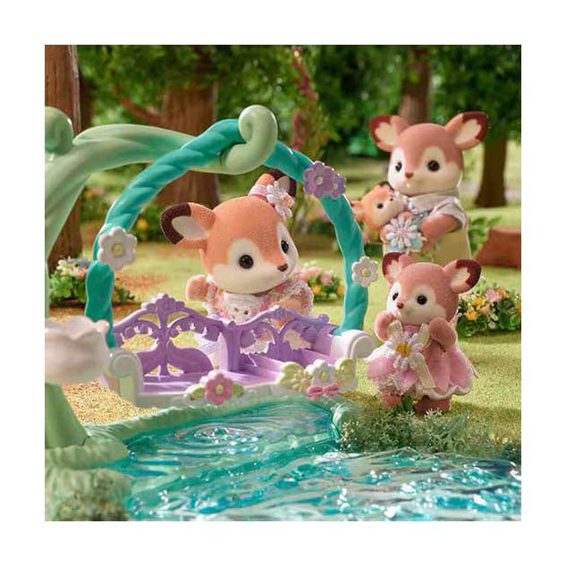 Sylvanian families 5801 baby hjorte - blomstergynge - 3 fløjlsbløde legefigurer