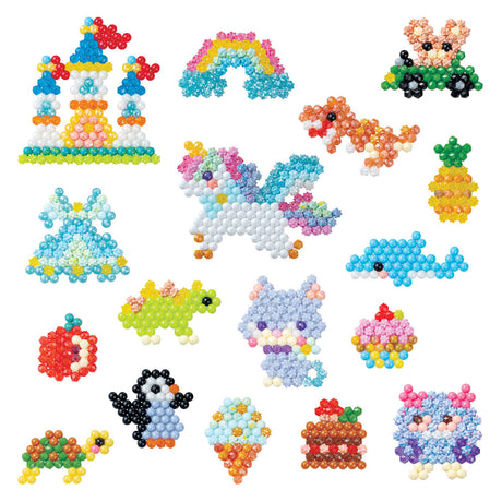 Aquabeads designstudie (taske) - komplet håndværkssæt 1400 perler i 48 farver - inklusive praktisk medbragt taske og sorteringsbakke