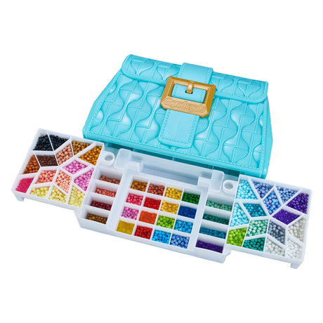Aquabeads designstudie (taske) - komplet håndværkssæt 1400 perler i 48 farver - inklusive praktisk medbragt taske og sorteringsbakke