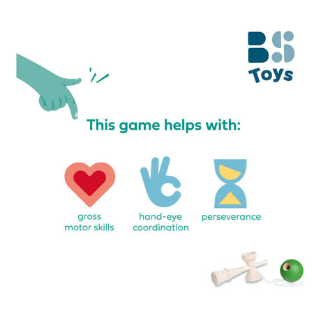 Bs legetøj kendama spil - fangst spil - Japansk færdighedsspil fra 8 år - fange bold - børns legetøj - træleg - koordinationstræning - kendama spil - trælegetøj