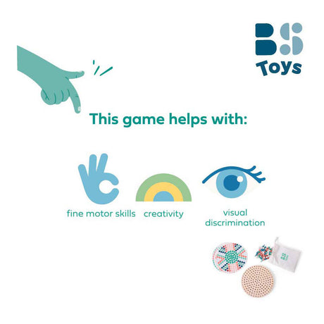 Bs toys plug-in mosaikspil - mosaik af træ - mosaikpuslespil - pædagogisk legetøj - fsc træ - læringsspil - egnet fra 4 år