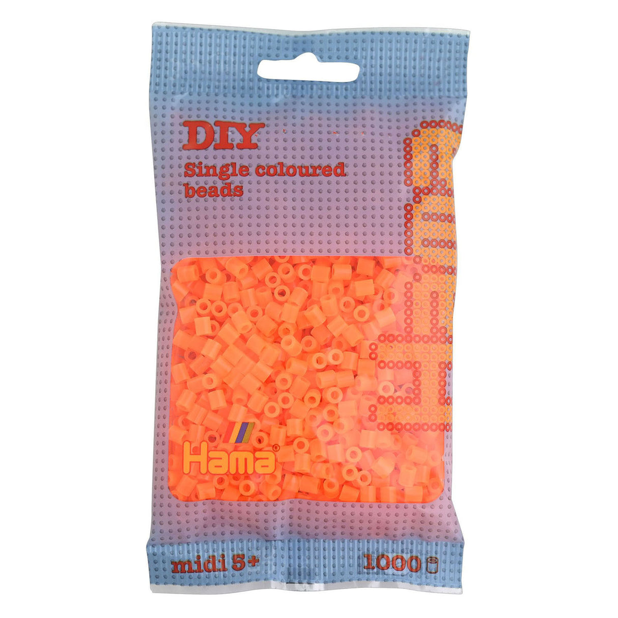 Hama midi strygeperler - orange neon (038), 1000 stk.