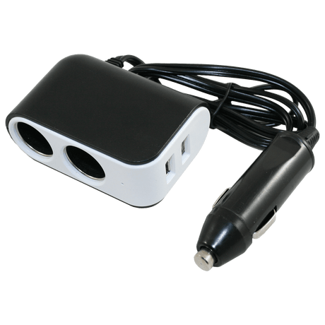 12v standardadapter til 2x uni-stik og 2x usb-a