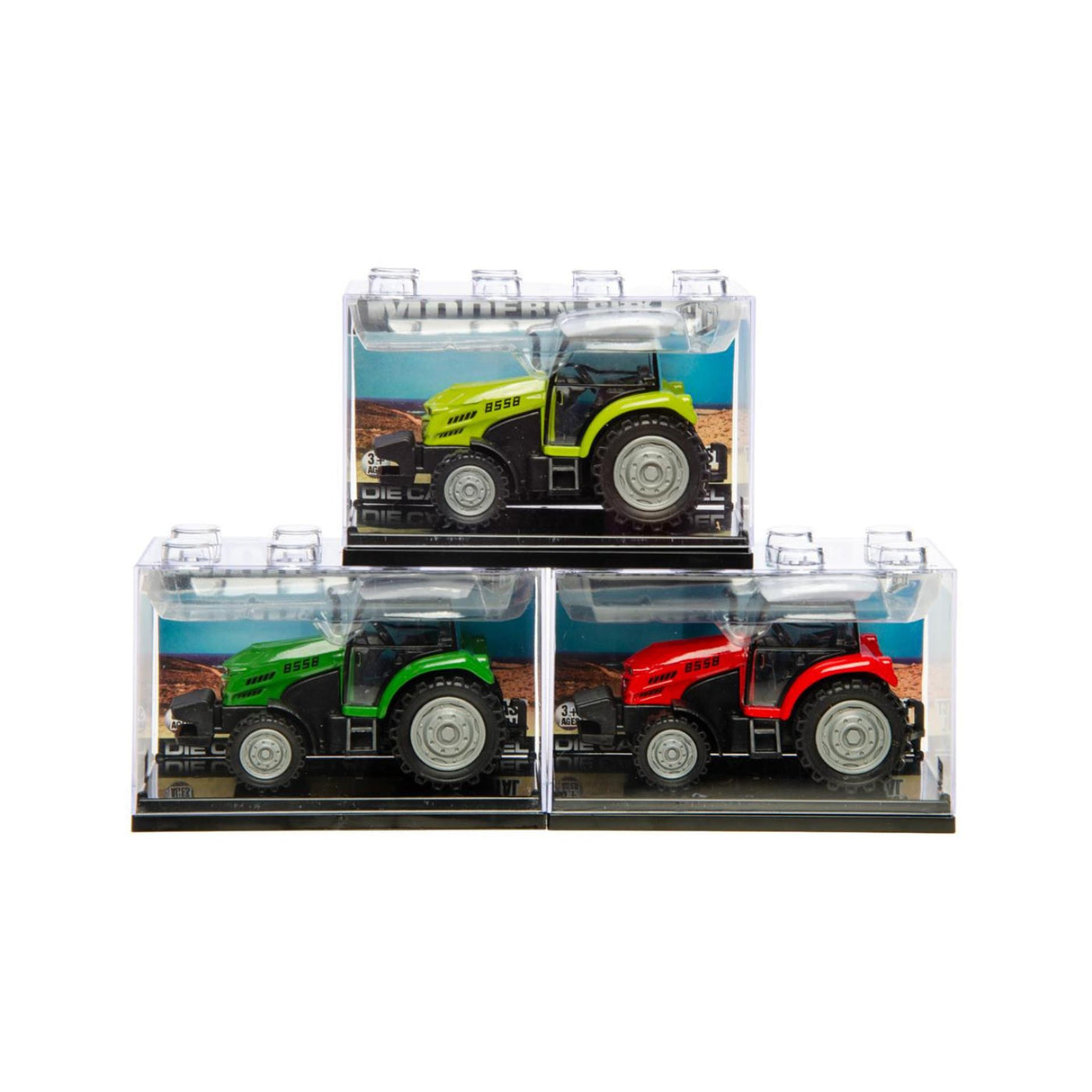 Trykstøbt traktor 10x4x6cm stabelbar