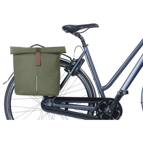 Basil dobbelt cykeltaske city mik 28 - 32 liter - mosgrøn
