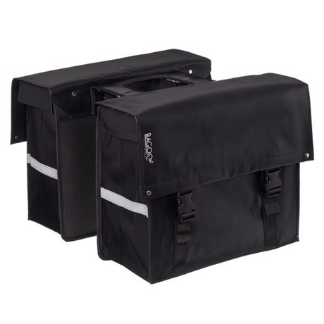 Bagoo dobbelt cykeltaske bisonyl sort kapacitet 46l