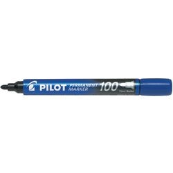 Permanent markør pilot 100 1mm rund spids blå