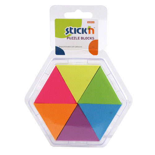 Grundlæggende sticky notes puslespil 6 farver