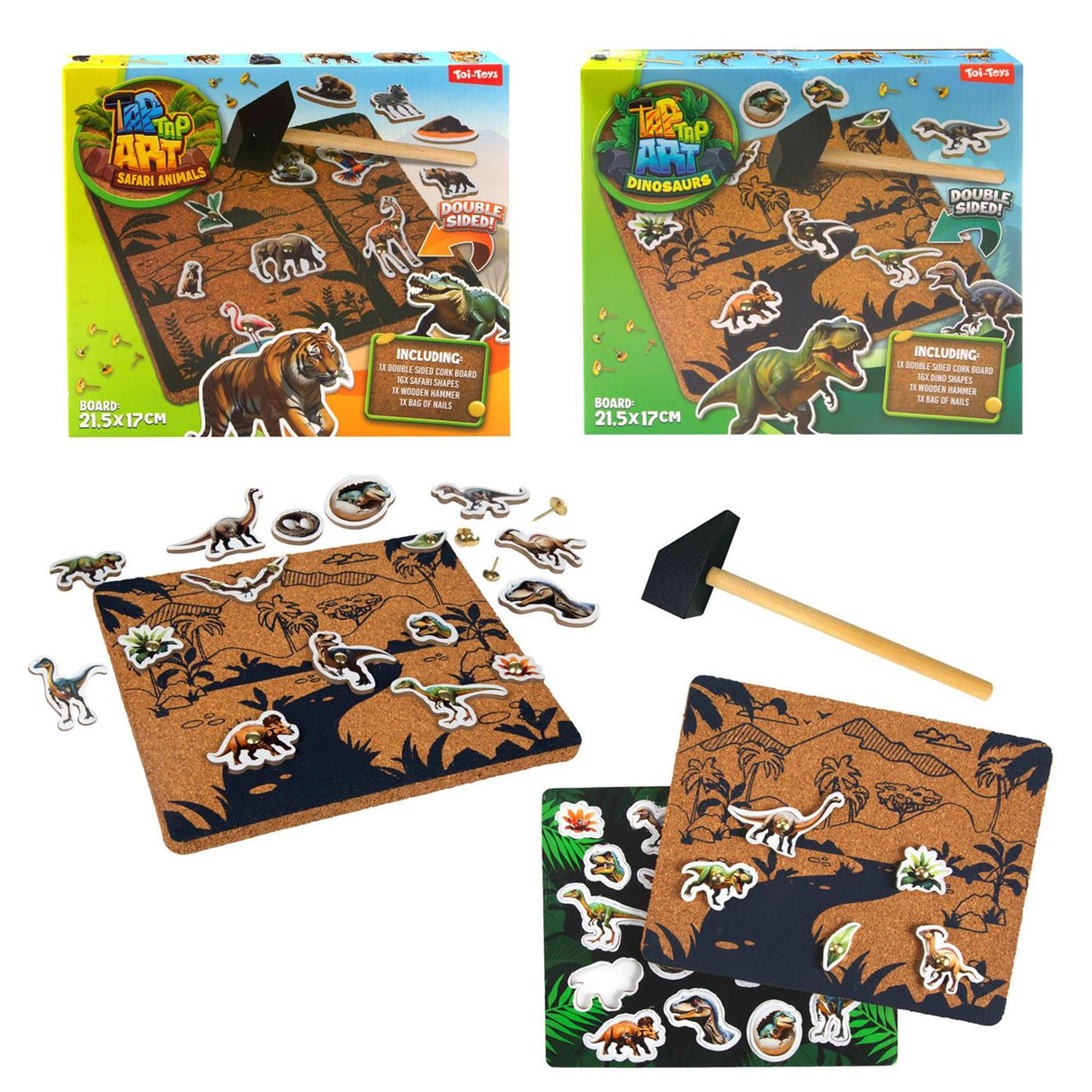 Toi-legetøj hammer spil dino vilde dyr 2 assorteret