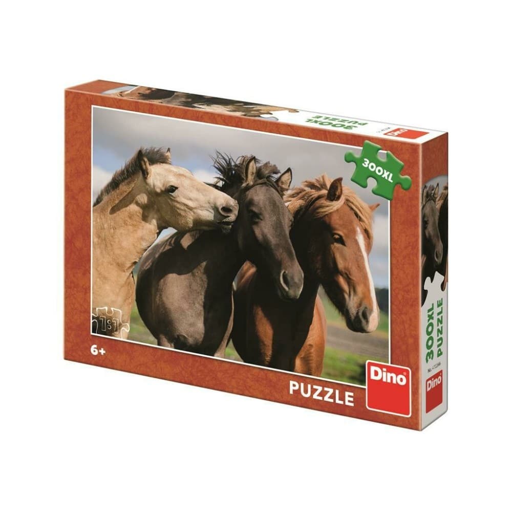 Dinotoys dino puslespil - 3 smukke heste - 300 xl brikker