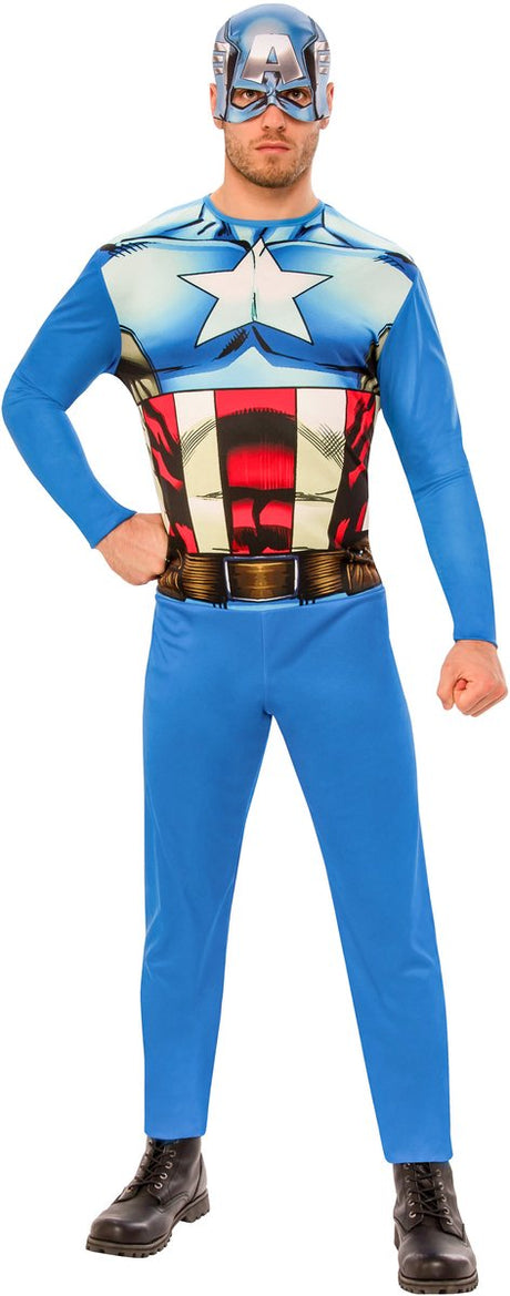The Avengers Captain America kostume til voksne - fancy kjole - størrelse XL - karnevalstøj