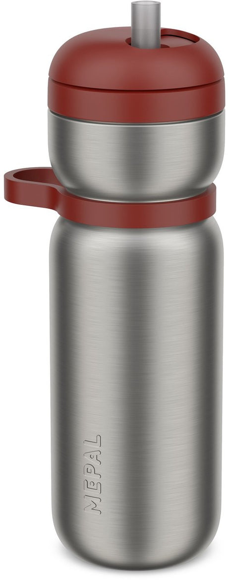 Mepal isoleret flaske twist sport - 600 ml - twist and drink - lækagesikker og isoleret: 6 timer varm. 10 timer kold - tåler opvaskemaskine - drikkeflasker - bjergrød