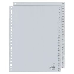 Tabs kangaro pp g452cm a4 120 mikron grå 2-serie 1-52 23-hullers trykt