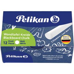 Skolekridt pelikan oval hvid 12 stk