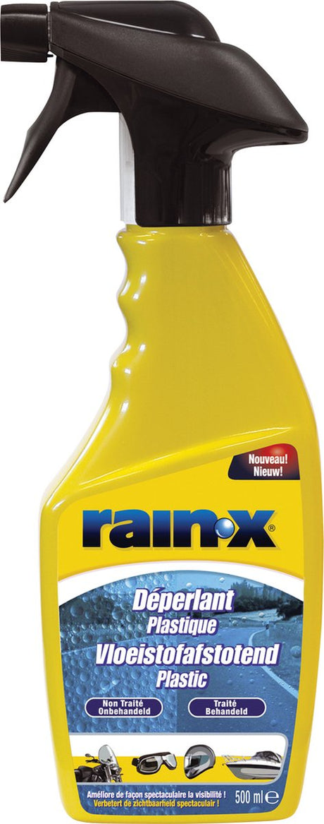 Rain-x vandafvisende til plastik – regnperler af – til plexiglasvisirer – beskyttelse mod snavs – 500ml