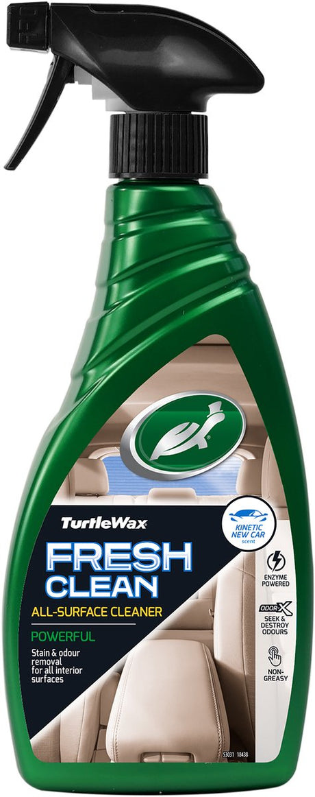 Turtle wax power out frisk ren rengøringsmiddel til alle overflader - kraftfuld pletlugtfjerner - til alle overflader - med odor-x teknologi - opfrisker op til 30 dage - 500ml