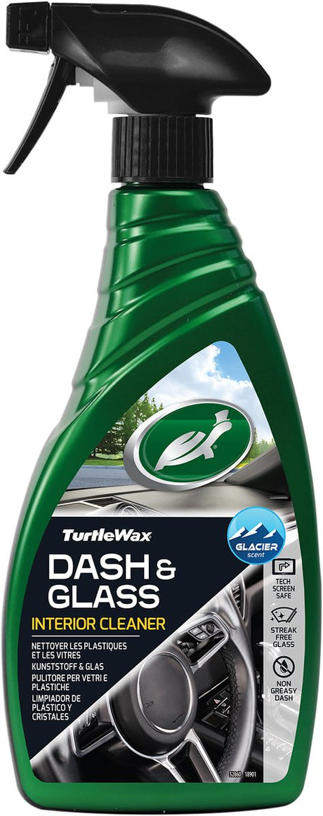 Turtle wax green line stregglas - to rengøringsmidler i ét - til plastik bilruder - efterlader ingen striber, fedt eller støvrester - 500ml