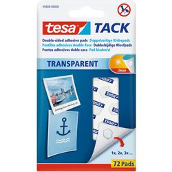 Tesa tack selvklæbende cirkelpuder - 72x styk - selvklæbende dobbeltklæbende tape - selvklæbende cirkelpuder til blandt andet fotos, tegninger og kort