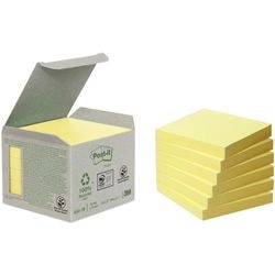 Genbrugssedler post-it 6541b 76x76mm gul 6 stk