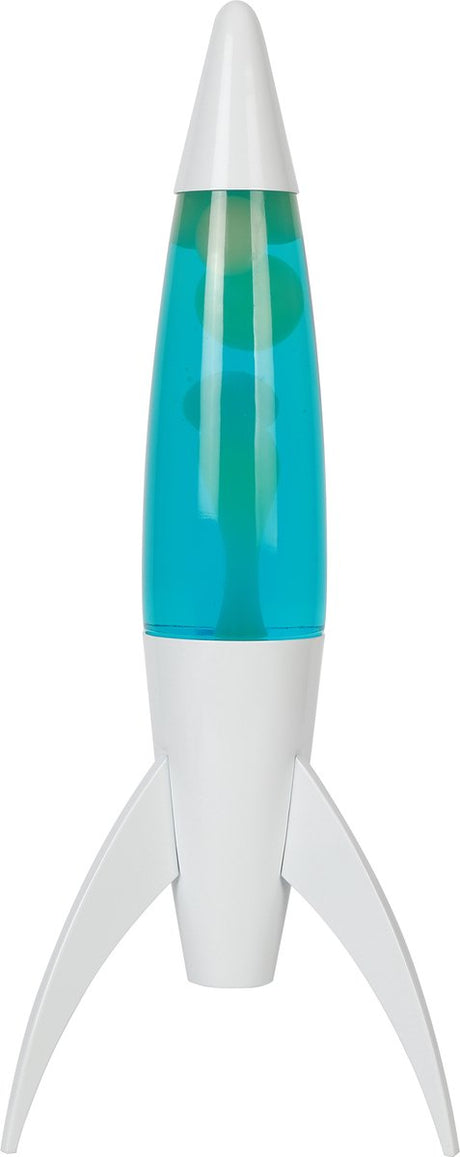 I-total lavalampe - lavalampe - humørlampe - 45 x 20 cm - glasaluminium - 25w - blå væske med grøn lava - hvid base - xl2933