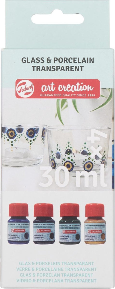 Talens art creation glasporcelæn transparent sæt 4 x 30 ml blå