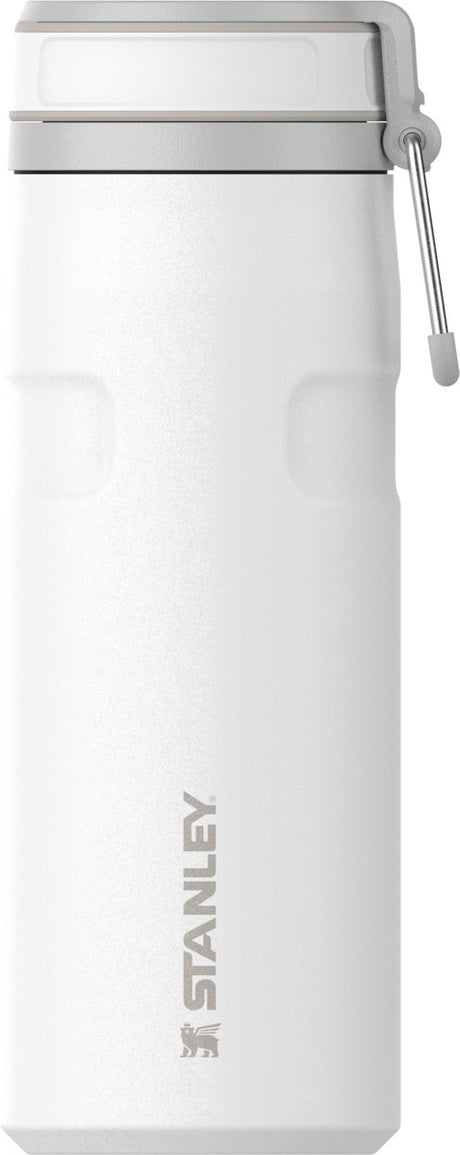Stanley twist flip 2.0 vandflaske med drejelåg med fjeder 0,47l - 10 timer kold - 2 dage kold med is - drikkedunk i rustfrit stål - BPA fri - lækagesikker - tåler opvaskemaskine - sort