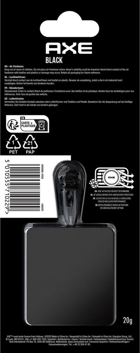 California scents økse luftfrisker mini vent 3 cm sort sort
