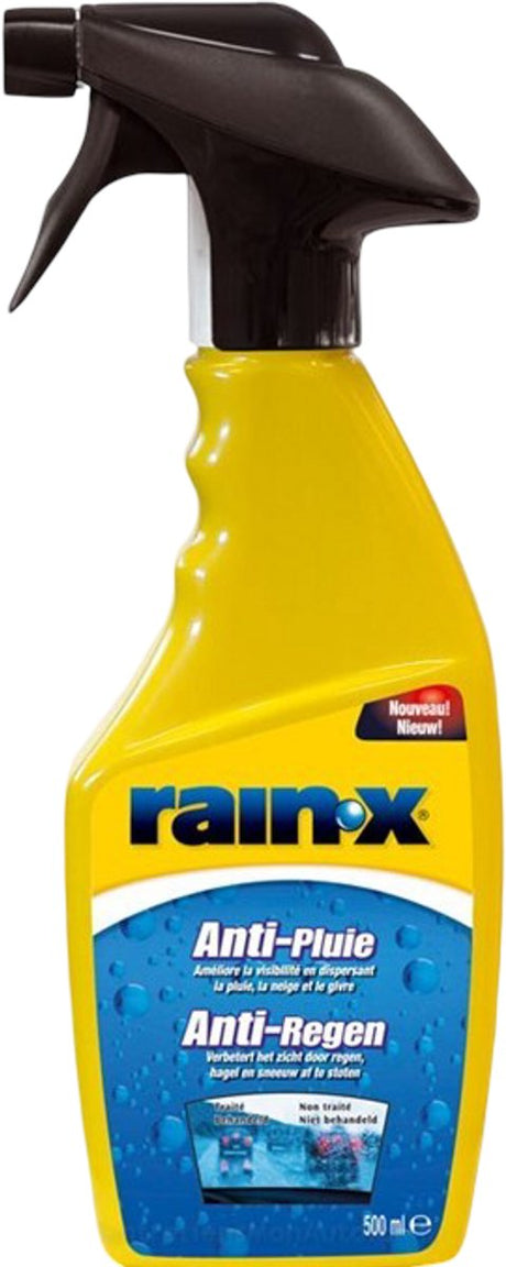 Rain-x anti-regn spray glasrens 500ml – rengøringsbeskyttelse i ét – regn perler af med det samme – til alle glasoverflader
