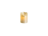 Lumineo led kaars wax -met vlam die heen en weer beweegt- 10 cm.op batterij met 6 uurs timer. kleur: off white, glanzend, warm wit l