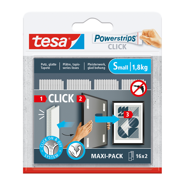 Tesa 1074192 - stikdåser klik 16x2 s | 6 stk