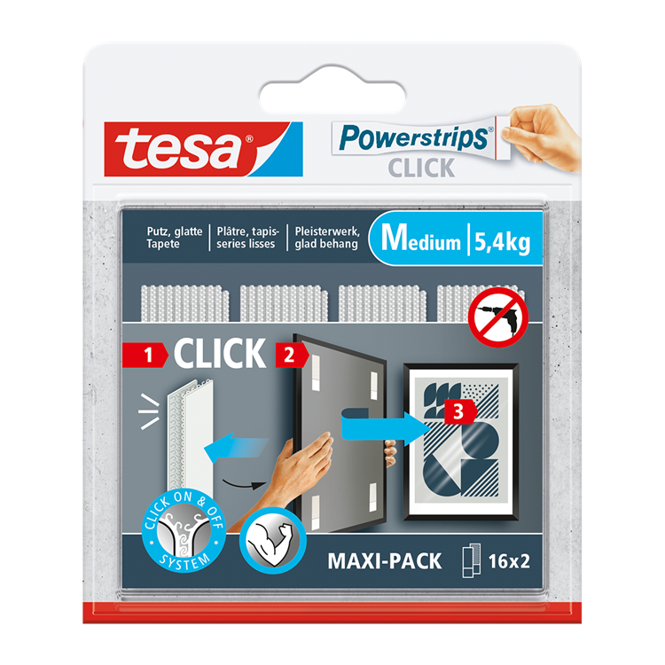 Tesa 1074179 - stikdåser klik 16x2 m | 6 stk