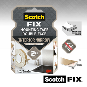 3m 1071430 - scotch-fix™ monteringstape til stænkvægge 10mmx2m, 4 ruller | 6 stk