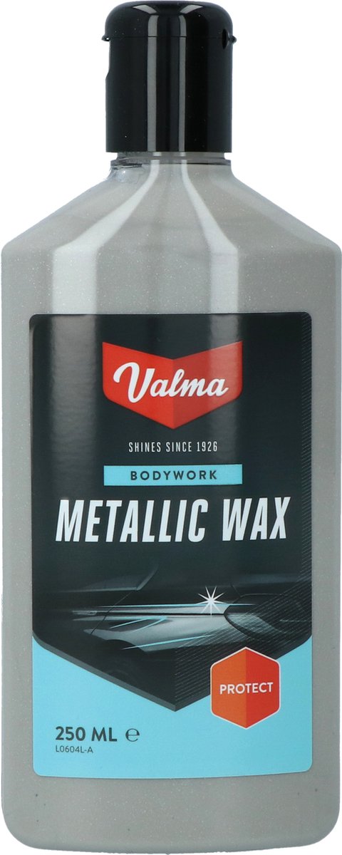 Valma metallisk voks - beskytter metallisk maling - forstærker farve - giver dyb glans - efterlader ingen striber - polerer og beskytter i et enkelt trin - 250ml