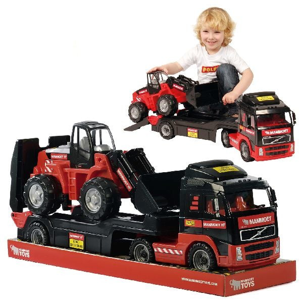 Polesie mammut Volvo lastbil + trailer + gravemaskine