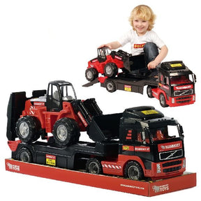 Polesie mammut Volvo lastbil + trailer + gravemaskine