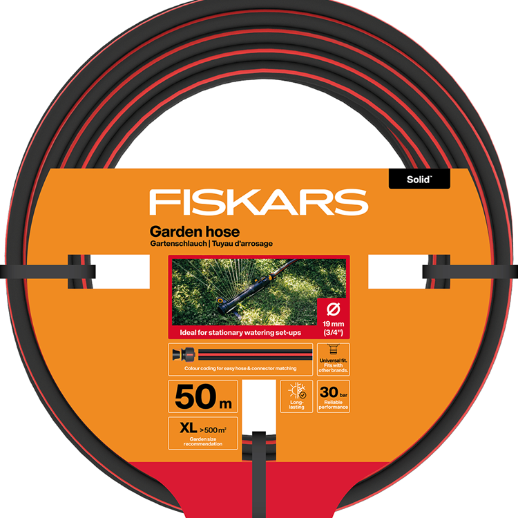 Fiskars 1074446 - solid haveslange 50m 19mm 3 4” | 1 stk.