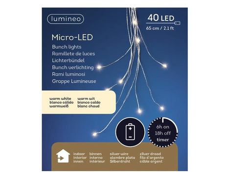 Lumineo kaskadebelysning 40 LED varm hvid
