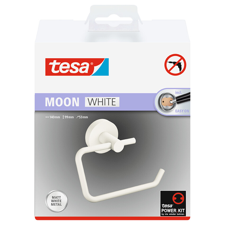 Tesa 1073534 - månehvid toiletrulleholder uden låg hvid | 1 stk