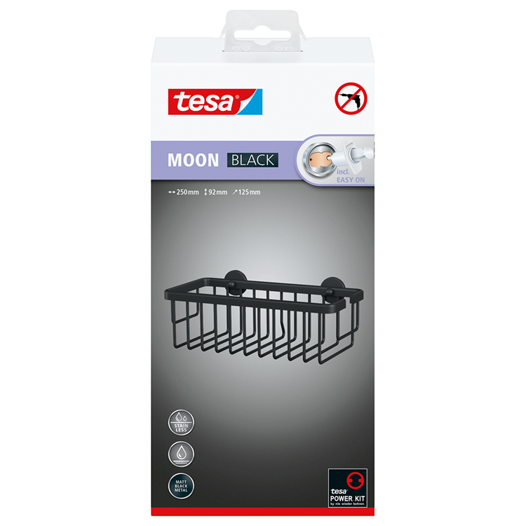 Tesa 1072286 - moon black bruser rack single black | 1 stk