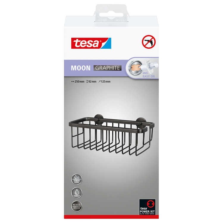 Tesa 1072310 - moon graphite brusekurv enkelt | 2 stk
