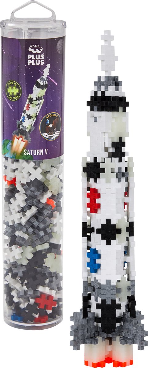 Plus-plus tube saturn v raket 240 dele byggesæt - 4182 - byggelegetøj - byggelegetøj - sæt med byggeklodser - fra 5 år